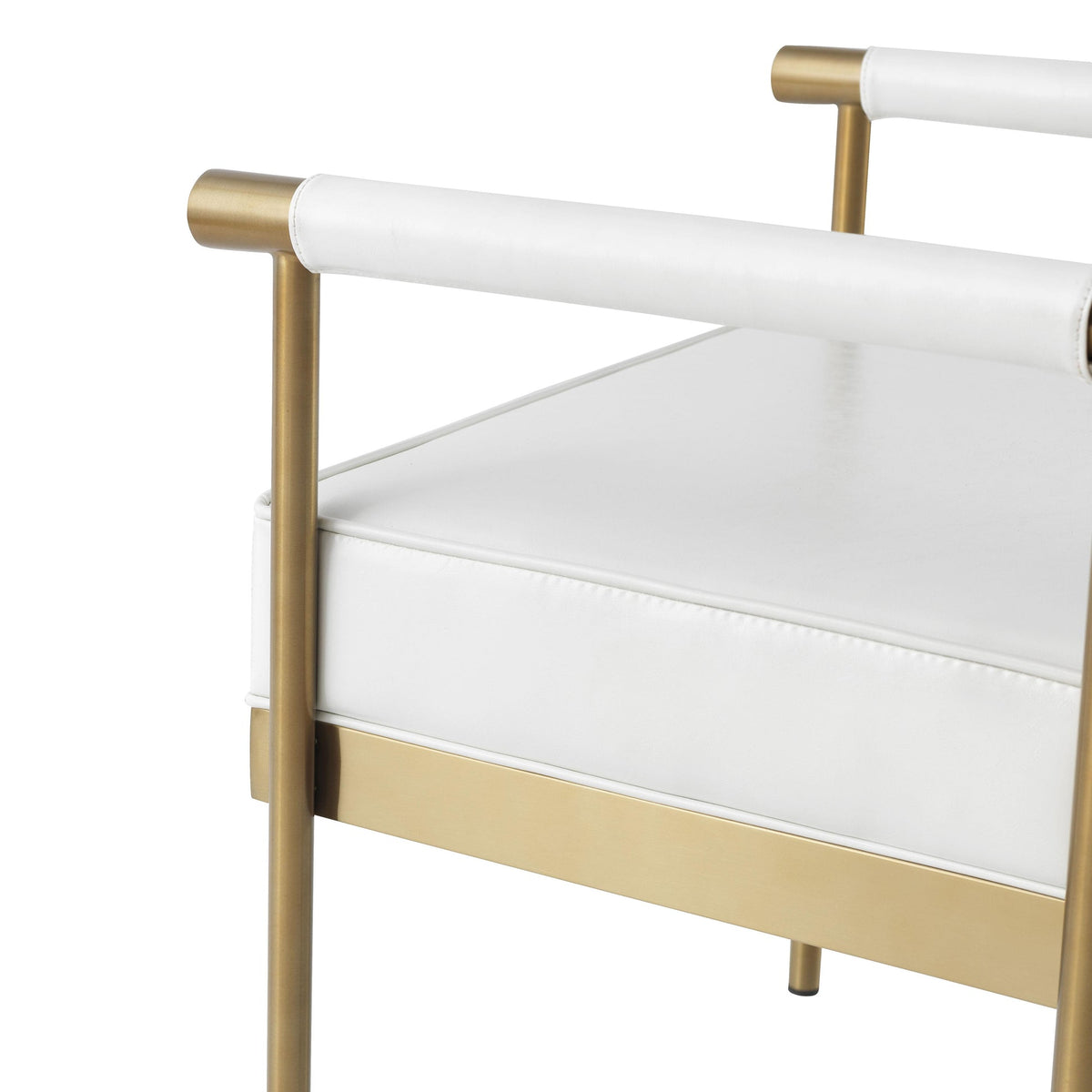 Diva White Vegan Leather Bench | BeBoldFurniture