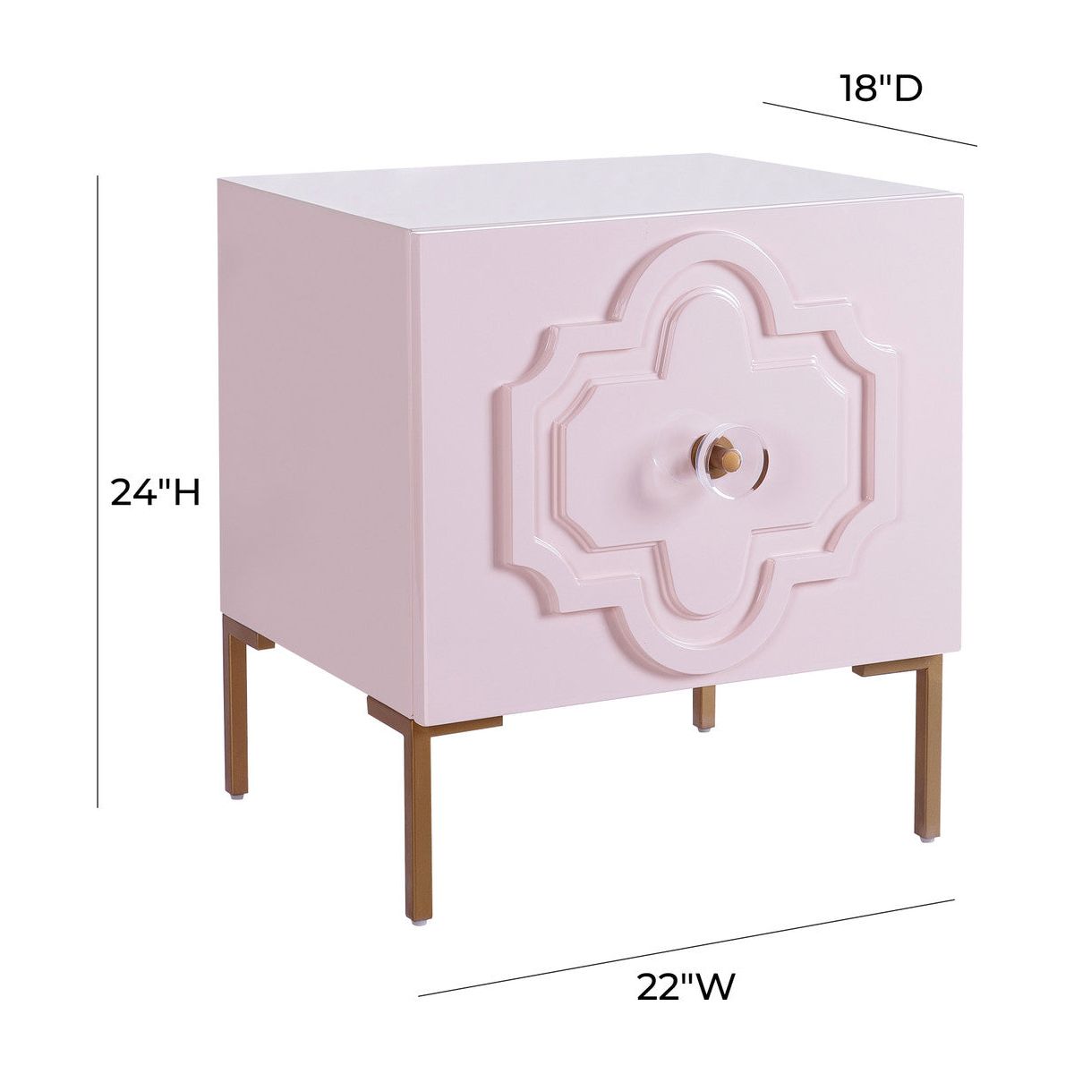 Anna Pink Lacquer Side Table In Houston | BeBoldFurniture 