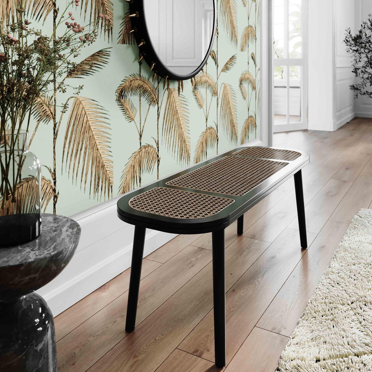 Emilia Cane Bench | BeBoldFurniture