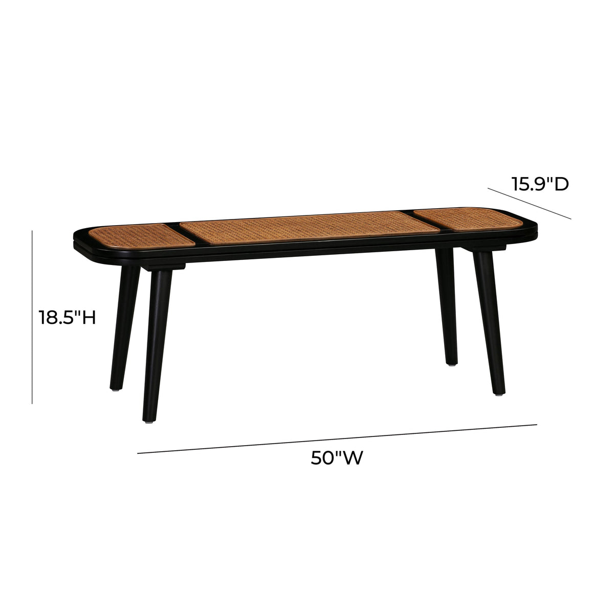 Emilia Cane Bench | BeBoldFurniture