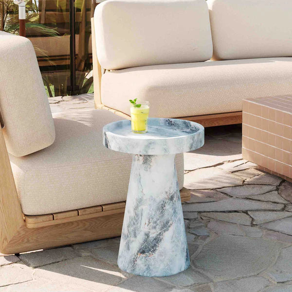 Zara Aegean Marble Indoor / Outdoor Side Table | BeBoldFurniture
