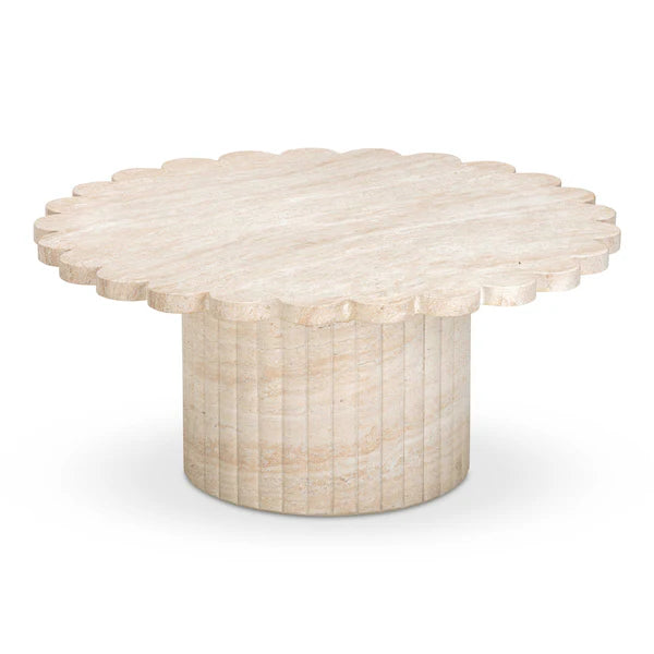 Blossom Washed Travertine Finish Indoor/Outdoor Coffee Table | BeBoldFurniture