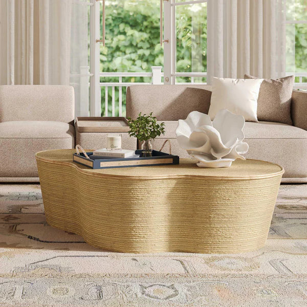 Slab Natural Seagrass Coffee Table | BeBoldFurniture