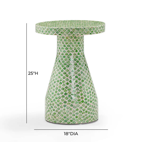 Halio Green Shell Side Table | BeBoldFurniture