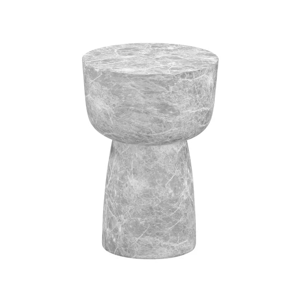Charra Grey Faux Marble Indoor/Outdoor Side Table | BeBoldFurniture