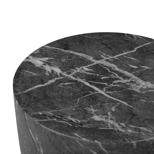 Charra Black Faux Marble Indoor/Outdoor Side Table | BeBoldFurniture