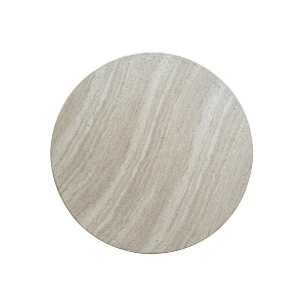 Charra Travertine Faux Marble Indoor/Outdoor Side Table | BeBoldFurniture