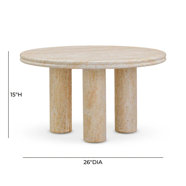 Amora Faux Travertine Indoor/Outdoor Nesting Accent Tables | BeBoldFurniture