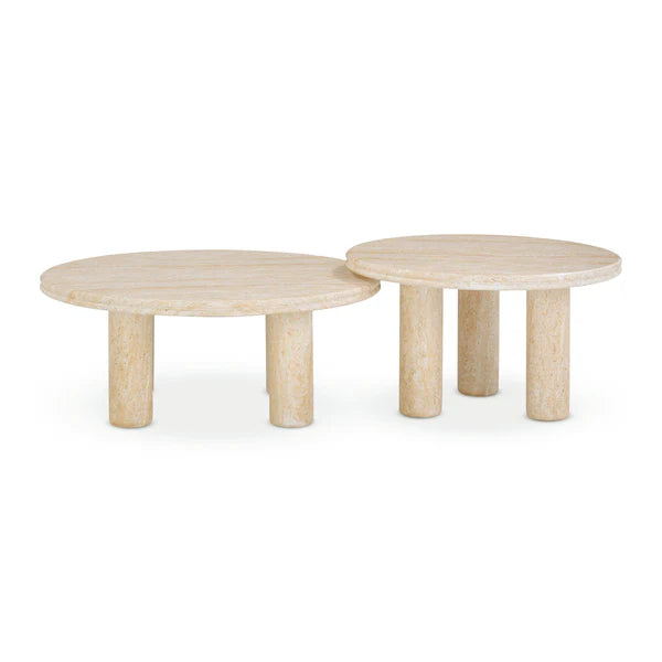 Amora Faux Travertine Indoor/Outdoor Nesting Accent Tables | BeBoldFurniture