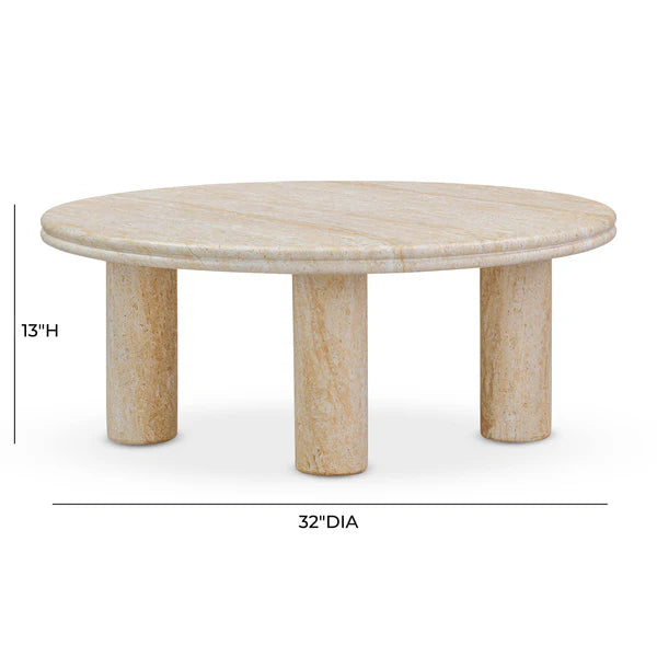 Amora Faux Travertine Indoor/Outdoor Nesting Accent Tables | BeBoldFurniture