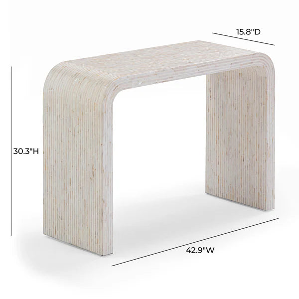 Opus Cream Capiz Shell Console Table | BeBoldFurniture
