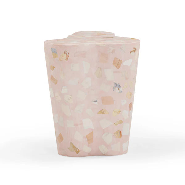 Slab Sunset Pink Terrazzo Side Table | BeBoldFurniture