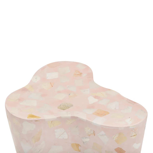 Slab Sunset Pink Terrazzo Side Table | BeBoldFurniture