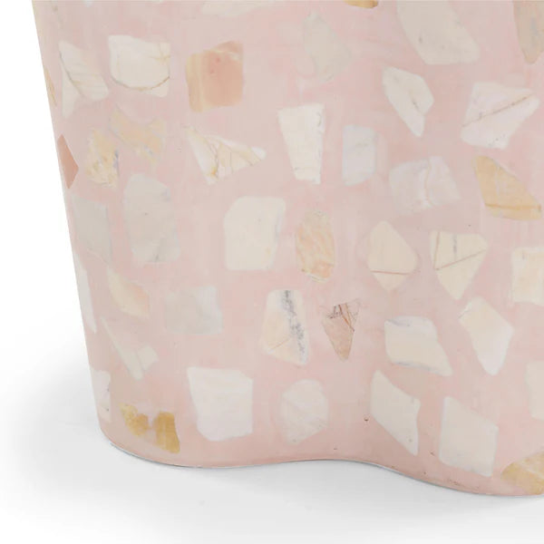 Slab Sunset Pink Terrazzo Side Table | BeBoldFurniture