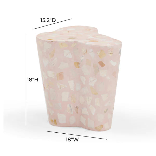 Slab Sunset Pink Terrazzo Side Table | BeBoldFurniture