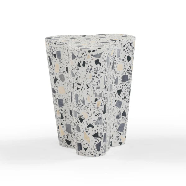 Slab Black & White Riverbed Terrazzo Side Table | BeBoldFurniture