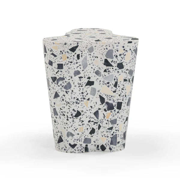 Slab Black & White Riverbed Terrazzo Side Table | BeBoldFurniture