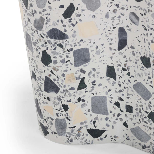 Slab Black & White Riverbed Terrazzo Side Table | BeBoldFurniture