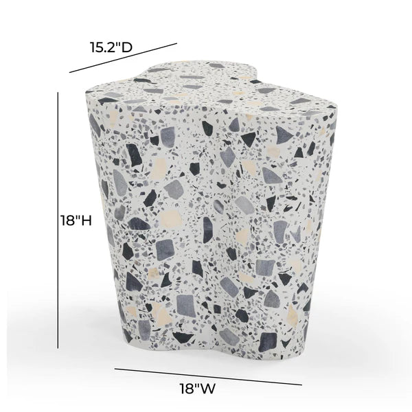 Slab Black & White Riverbed Terrazzo Side Table | BeBoldFurniture