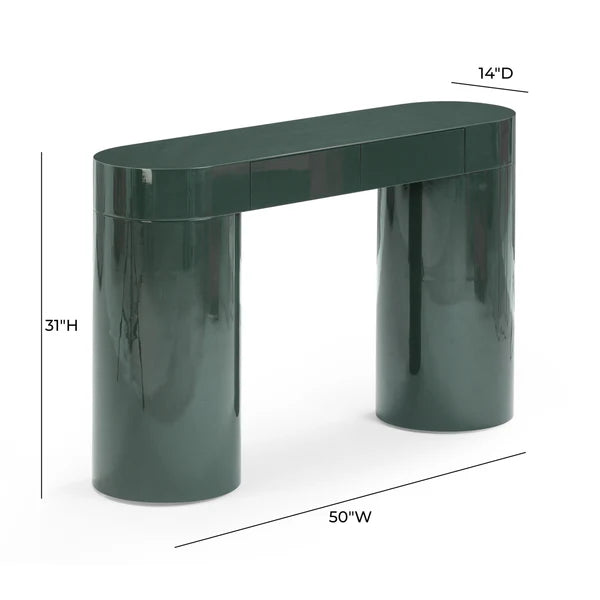Mira Deep Green High Gloss Console Table | BeBoldFurniture