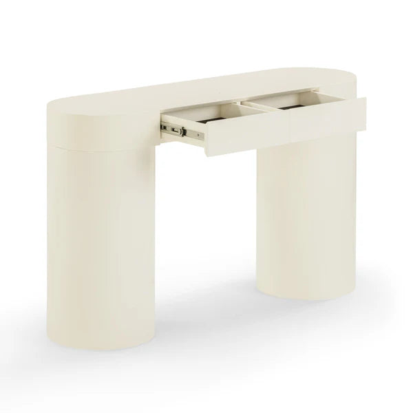 Mira Cream High Gloss Console Table | BeBoldFurniture