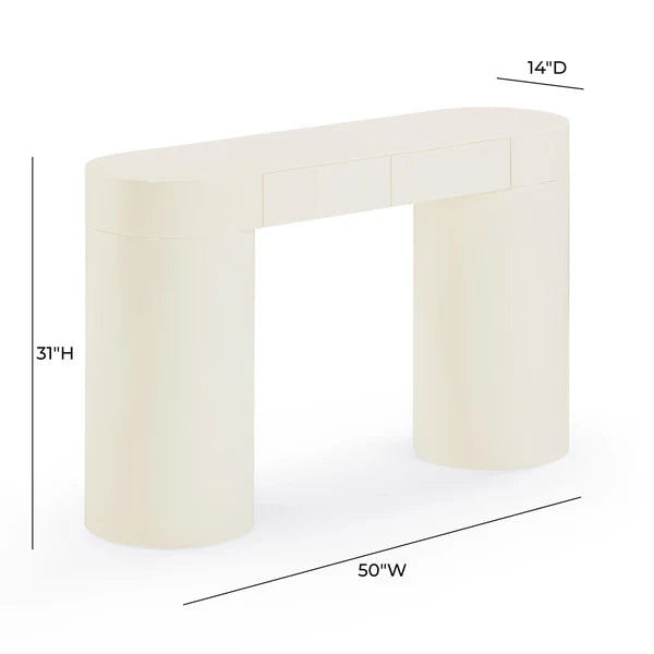 Mira Cream High Gloss Console Table | BeBoldFurniture