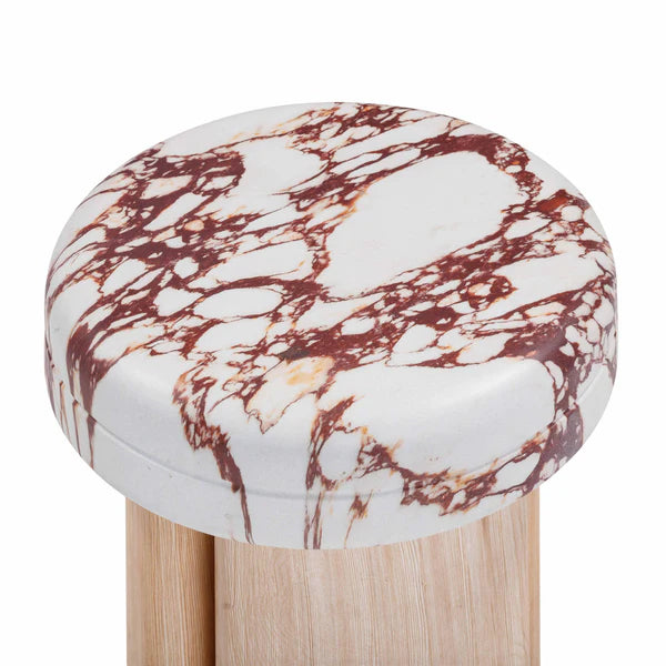Sheila Wood and Breccia Capraia Textured Concrete Side Table | BeBoldFurniture