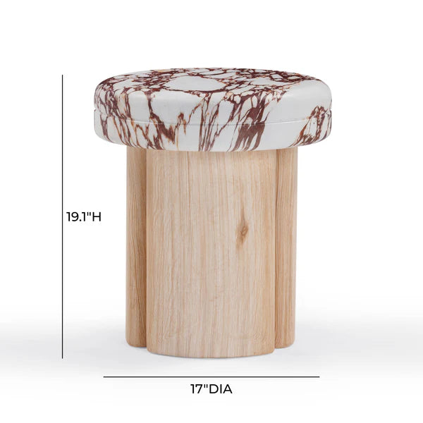 Sheila Wood and Breccia Capraia Textured Concrete Side Table | BeBoldFurniture