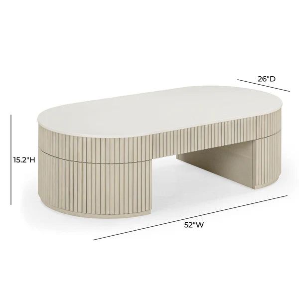 Bella Cream Large Storage Coffee Table | BeBoldFurniture