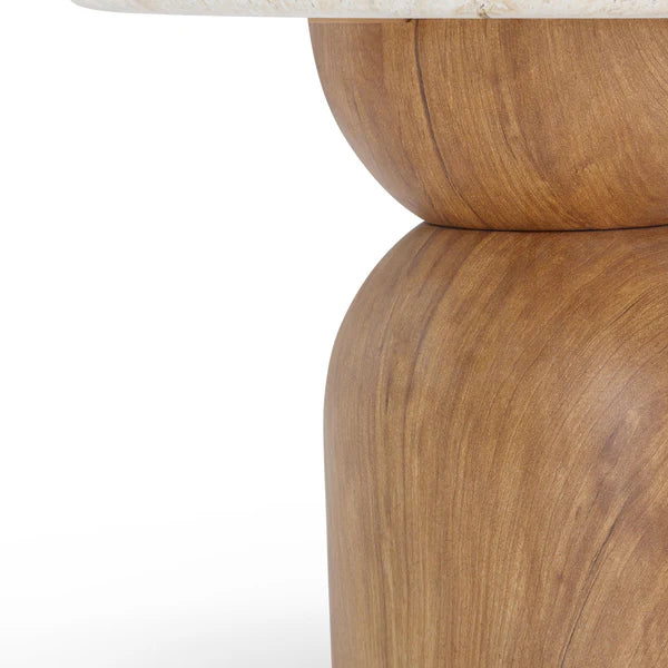 Cynthia Travertine Concrete Indoor / Outdoor Side Table | BeBoldFurniture
