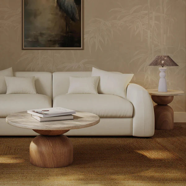 Cynthia Travertine Concrete Indoor / Outdoor Coffee Table | BeBoldFurniture