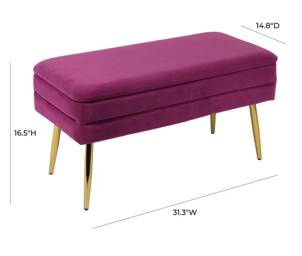 Ziva Plum Storage Bench | BeBoldFurniture