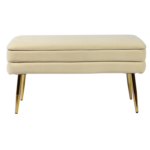 Ziva Cream Storage Bench | BeBoldFurniture