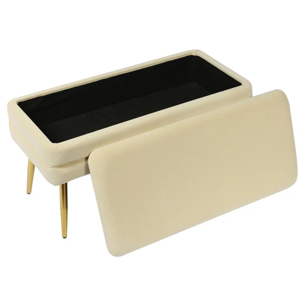Ziva Cream Storage Bench | BeBoldFurniture