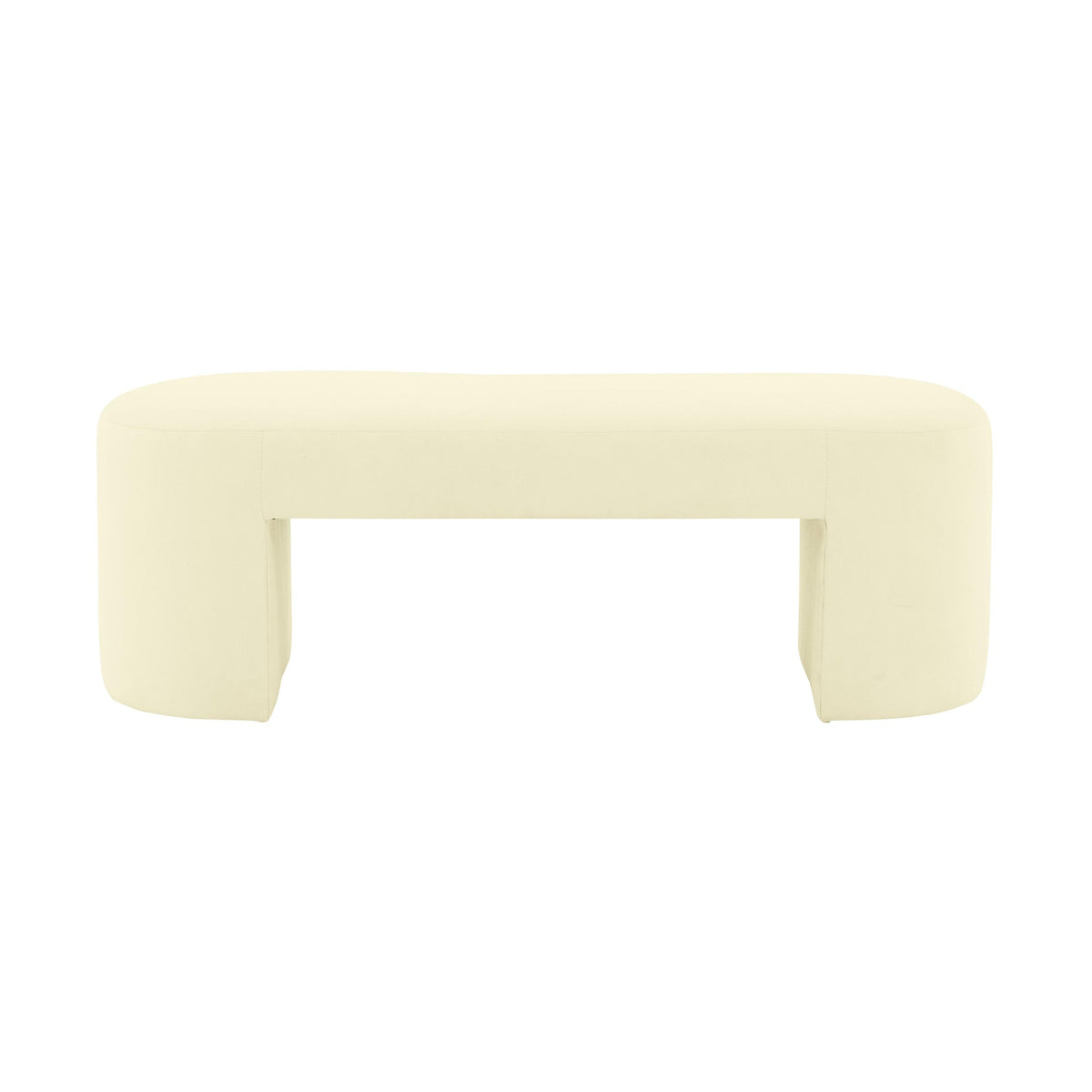 Elena Cream Velvet Bench | BeBoldFurniture