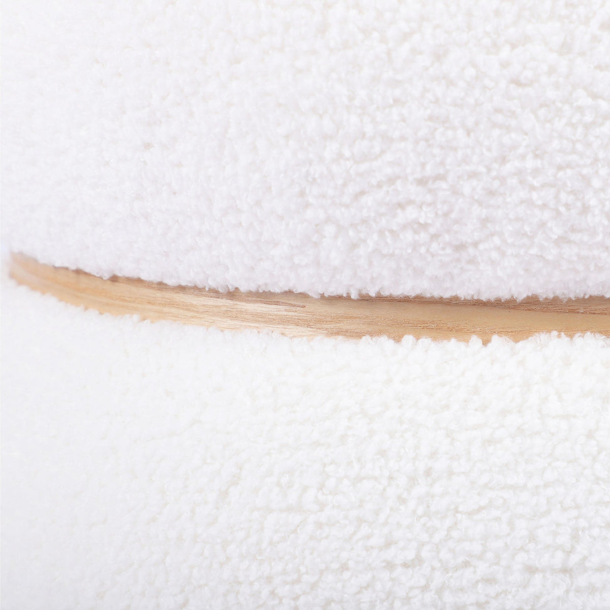 Helga White Vegan Shearling Ottoman | BeBoldFurniture