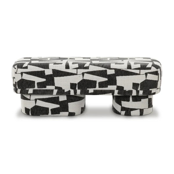 Lena Black and White Jacquard Bench | BeBoldFurniture