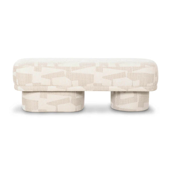 Lena Cream Jacquard Bench | BeBoldFurniture