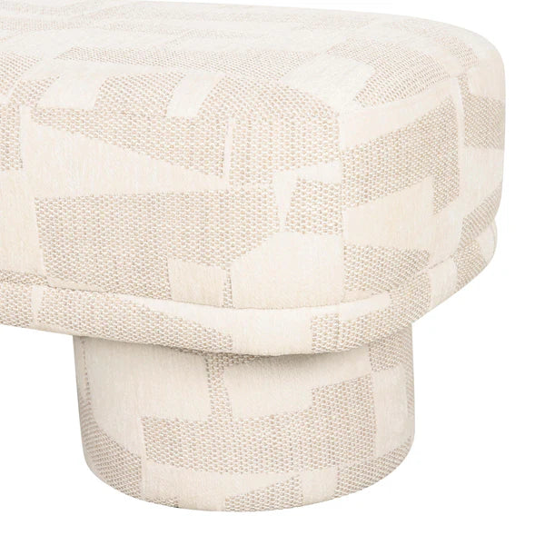 Lena Cream Jacquard Bench | BeBoldFurniture