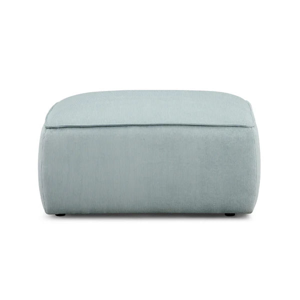 Travie Light Green Performance Corduroy Velvet Ottoman | BeBoldFurniture