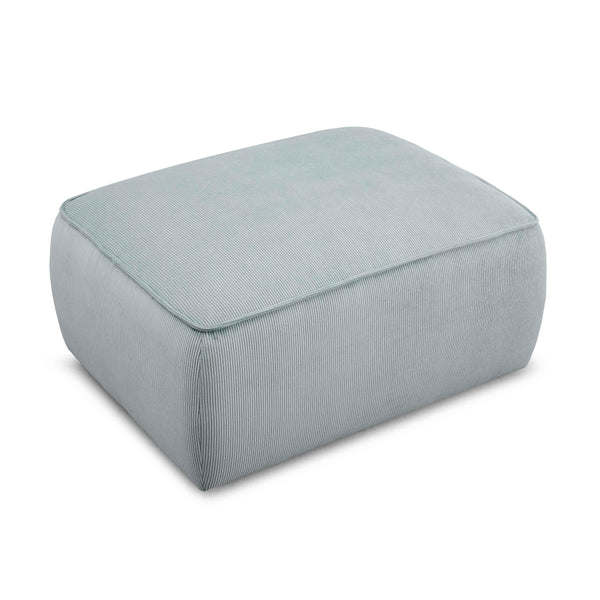 Travie Light Green Performance Corduroy Velvet Ottoman | BeBoldFurniture