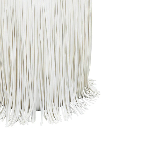 Shag Me Ivory Performance Vegan Leather Ottoman | BeBoldFurniture