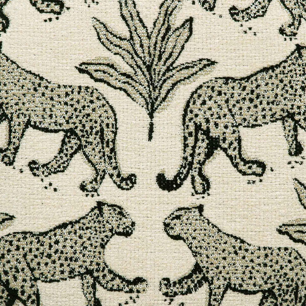Dex Taupe Leopard Jacquard Ottoman | BeBoldFurniture