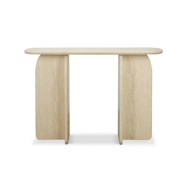 Clementine Faux Travertine Console Table | BeBoldFurniture