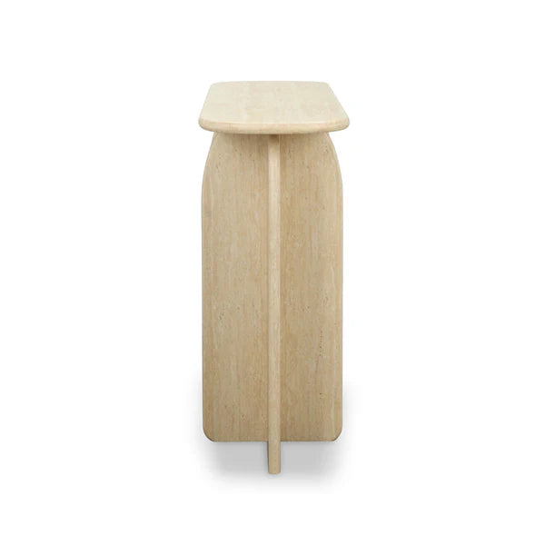 Clementine Faux Travertine Console Table | BeBoldFurniture