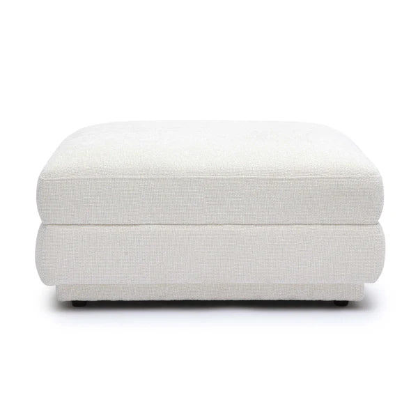 Perry Cream Chenille Modular Ottoman | BeBoldFurniture