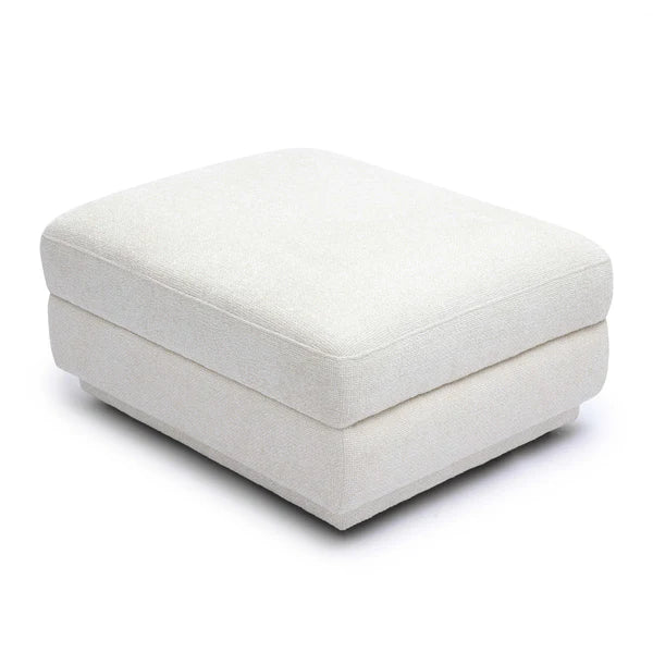 Perry Cream Chenille Modular Ottoman | BeBoldFurniture