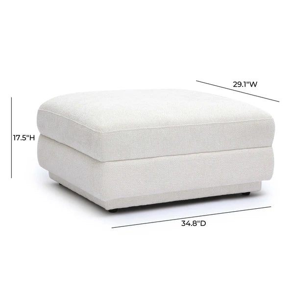 Perry Cream Chenille Modular Ottoman | BeBoldFurniture