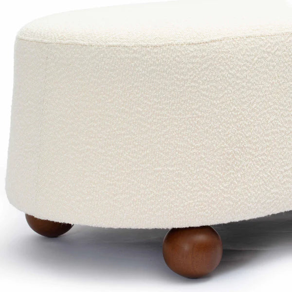 Jaine Cream Boucle Large Ottoman | BeBoldFurniture