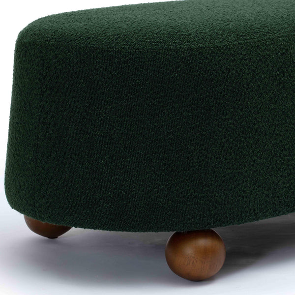 Jaine Forest Green Boucle Large Ottoman | BeBoldFurniture